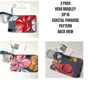 Vera Bradley Coastal Paradise Zip ID Case 3 Total